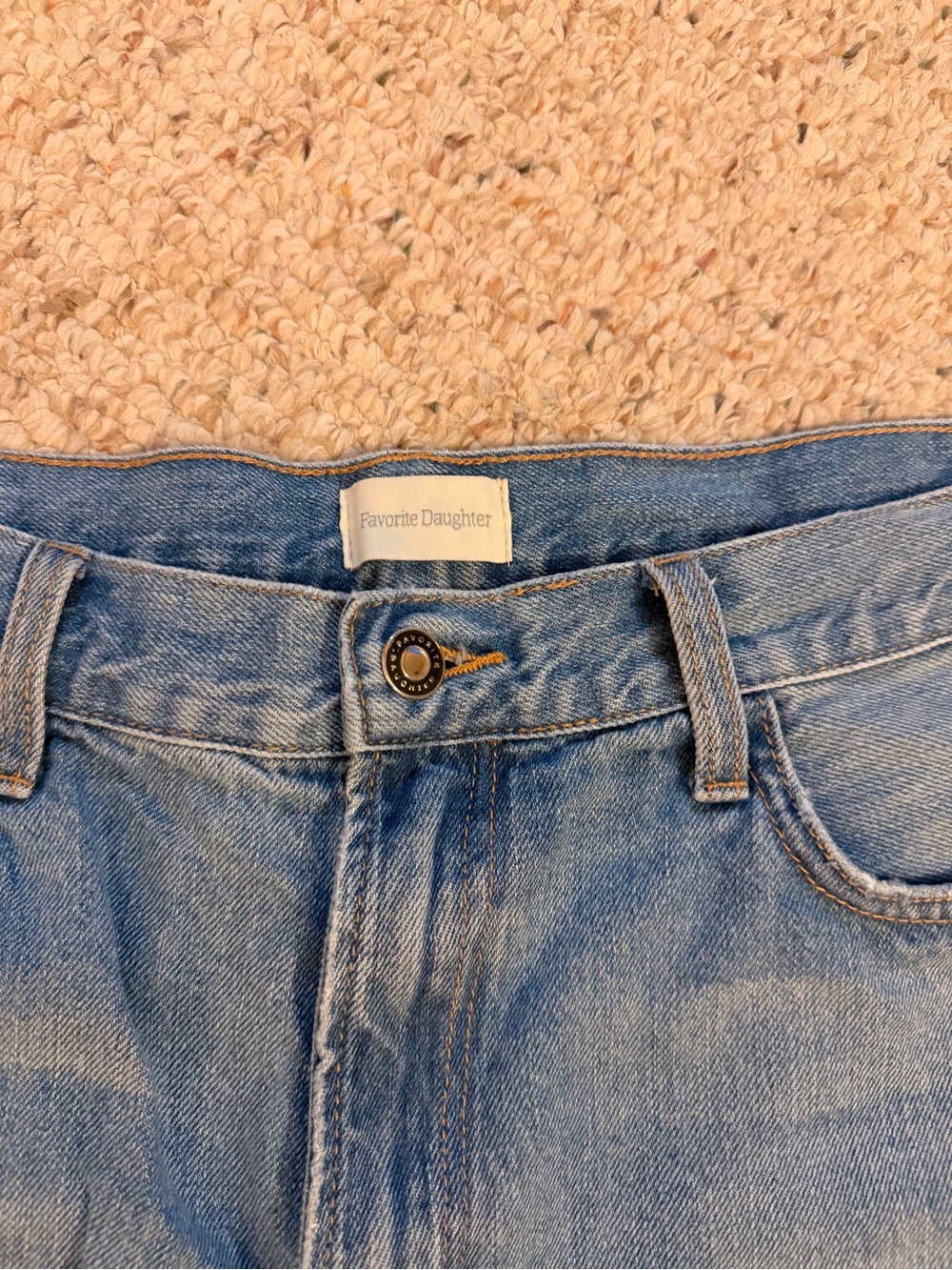 Favorite Daughter Light Blue Distressed Denim Shorts - Picture 2 of 6